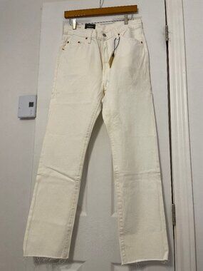 Levis / Cream 501 Original Jeans With Frayed Hem